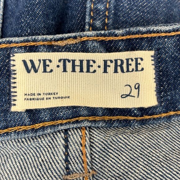 Free People We The Free Palmer Cuffed Wide Leg Jeans Size 29 Blue Denim D054 -17 - Picture 9 of 16